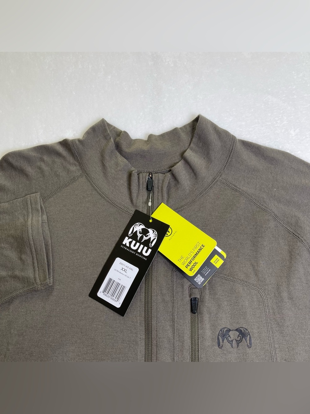 NWT KUIU Ultra Merino 145 Zip-T Hunting Base Layer Top Olive Tan Grey Men’s XXL